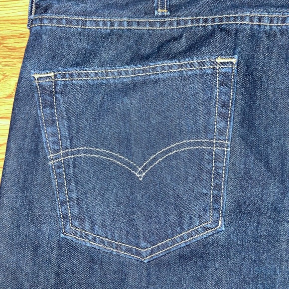Levi’s 505 Regular Fit Straight Denim Jeans Mens Size 42x30 Dark Wash EUC - Picture 13 of 16